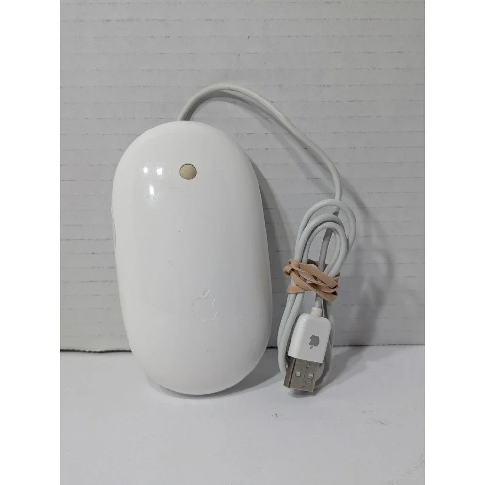 Apple Mighty Mouse Wired USB White Model A1152 Genuine OEM Tested and Working